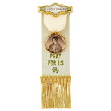 Berkander BK-12877 Vintage Ribbon Pin With Tassels - Our Lady Of Guadalupe