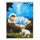 Berkander BK-12907 Baby Jesus with Lamb Nativity Box Sign