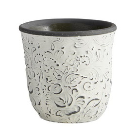 47th & Main BMR585 White Carved Pot