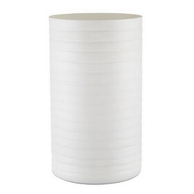 47th & Main BMR644 Matte White Cylinder Stripes Vase