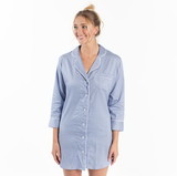 Bella il Fiore BSSB2 Button-Down Sleep Shirt - Blue - Large/X-Large