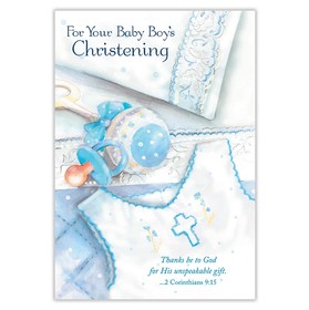 Alfred Mainzer CHR37024 For Your Baby Boy's Christening - Boy Christening Card