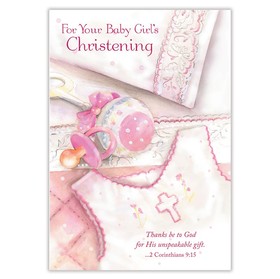 Alfred Mainzer CHR37025 For Your Baby Girl's Christening - Girl Christening Card