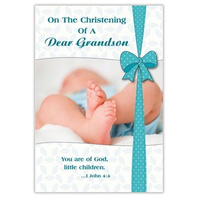 Alfred Mainzer CHR69014 On the Christening of a Dear Grandson - Grandson Christening Card