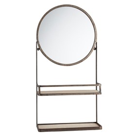 47th & Main CMR102 Round Mirror with Shelves