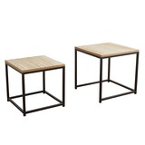 47th & Main CMR385 Black Iron Side Tables - Set of 2