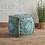 47th & Main CMR795 Blue Print Velvet Pouf