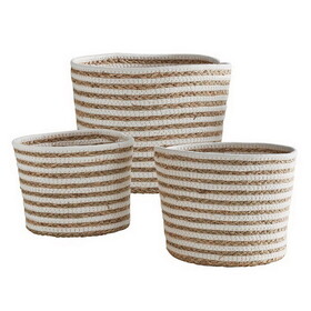 47th & Main CMR850 Striped Seagrass Baskets - Set of 3