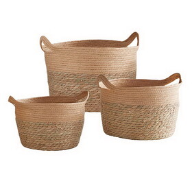 47th & Main CMR851 Tan Seagrass Baskets - Set of 3
