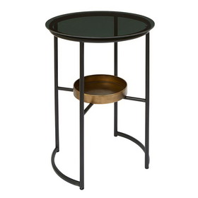 47th & Main CMR887 Glass Top 2-Tier Table