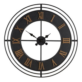 47th & Main CMR889 Black Metal Modern Wall Clock