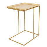 47th & Main CMR955 Gold/Wood Side Table