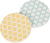 Faithworks COAP0022 Car Coaster - Quatrefoil, Yellow, Blue