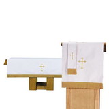RJ Toomey D1288 3 pc Parament set 1 Altar Frontal, Bookmark, Pulpit Scarf Red & White
