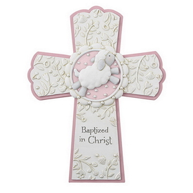 Sacred Traditions D3080 Baptized in Christ Cross Pink