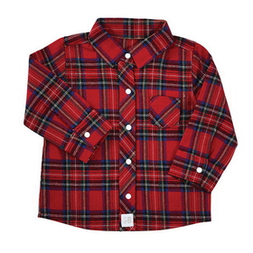 Stephan Baby D4683 Flannel Shirt - Red Plaid, 6-12 Months