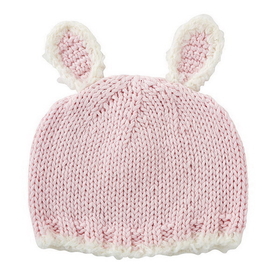 Stephan Baby D4720 Knit Hat - Pink Bunnie, Newborn
