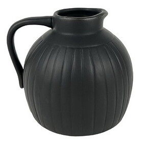 47th & Main DMR622 Black Ceramic Pitcher Vase
