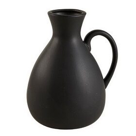 47th & Main DMR623 Black Ceramic Ewer Vase