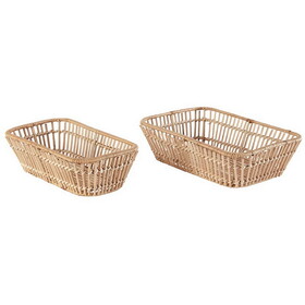 47th & Main Chestnut Rattan Trays - Set of 2