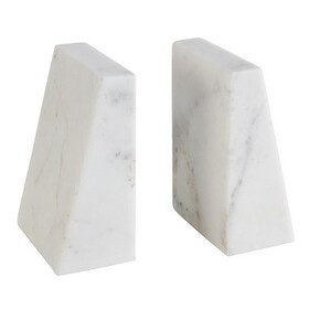 47th & Main DMR863 White Marble Bookends