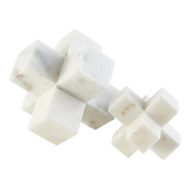 47th & Main DMR865 White Puzzle Decor - Set of 2