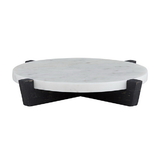 Christian Brands F2835 Marble Tray + Mango Wood Stand - Grey