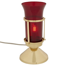 Sudbury Brass Sudbury Sanctuary Lamp with Ruby Globe - Electric