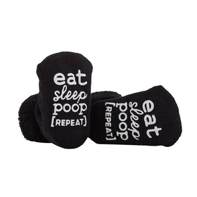 Stephan Baby F4782 Socks - Eat, Sleep, Poop, Repeat - Black, 3-12 months