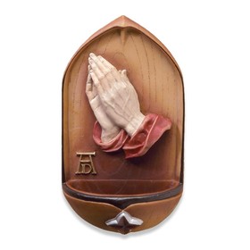 Sacred Traditions Praying Hands Holy Water Font