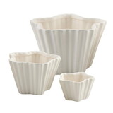47th & Main FMR166 White Crimped Ceramic Bowls - Set of 3