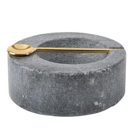 47th & Main FMR168 Gray Marble Pinch Pot with Spoon
