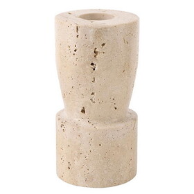 47th & Main FMR173 Tall Travertine Marble Taper Candleholder