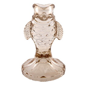 47th & Main FMR240 Beige Glass Fish Taper Candleholder