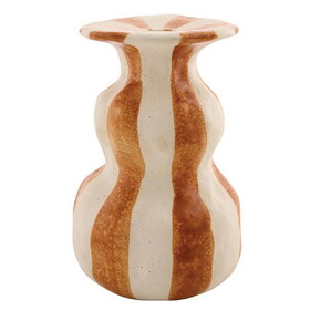 47th & Main FMR274 Orange Striped Ceramic Candleholder - Large