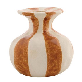 47th & Main FMR275 Orange Striped Ceramic Candleholder - Small