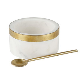 Christian Brands G2744 Marble Bowl with Brass Spoon