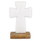 Christian Brands G2920 Enamel Standing Cross - White 4"