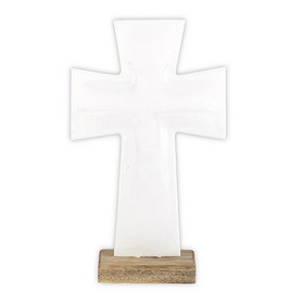 Christian Brands G2927 Enamel Standing Cross -  White 10&quot;