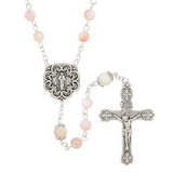 Creed G4625 Glass River Pearl Rosary - Pink