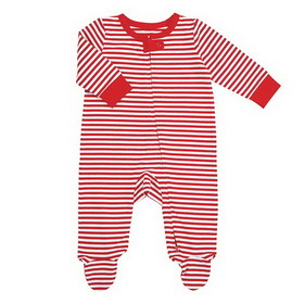 Stephan Baby G5473 PJ Footie Red/Wht Strp 0-6mo