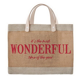 Christian Brands G5859 Face to Face Jute Tote - It's The Most Wonderful Time Of The Year