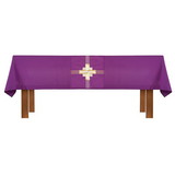 RJ Toomey J0134PRP Altar Frontal and Trinity Cross Overlay Cloth - Purple - Set of 2