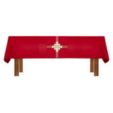 RJ Toomey J0134RED Altar Frontal and Trinity Cross Overlay Cloth - Red - Set of 2