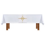 RJ Toomey J0134WHT Altar Frontal and Trinity Cross Overlay Cloth - White - Set of 2