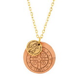 Creed J0746 Saint Benedict Leather Tag Necklace