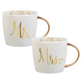 Christian Brands J0841 Gold Handle Mugs - Mr & Mrs