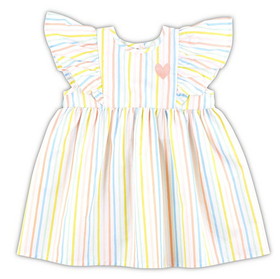 Stephan Baby J1786 Flutter Sleeve Dress - Rainbow Stripe
