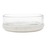 Santa Barbara Design Studio J2476 White Marble and Glass Bowl