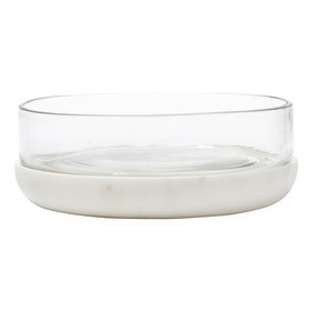 Santa Barbara Design Studio J2476 White Marble and Glass Bowl